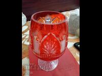 Ceașcă veche de colecție Bohemia, cristal dublu stratificat