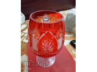 Ceașcă veche de colecție Bohemia, cristal dublu stratificat