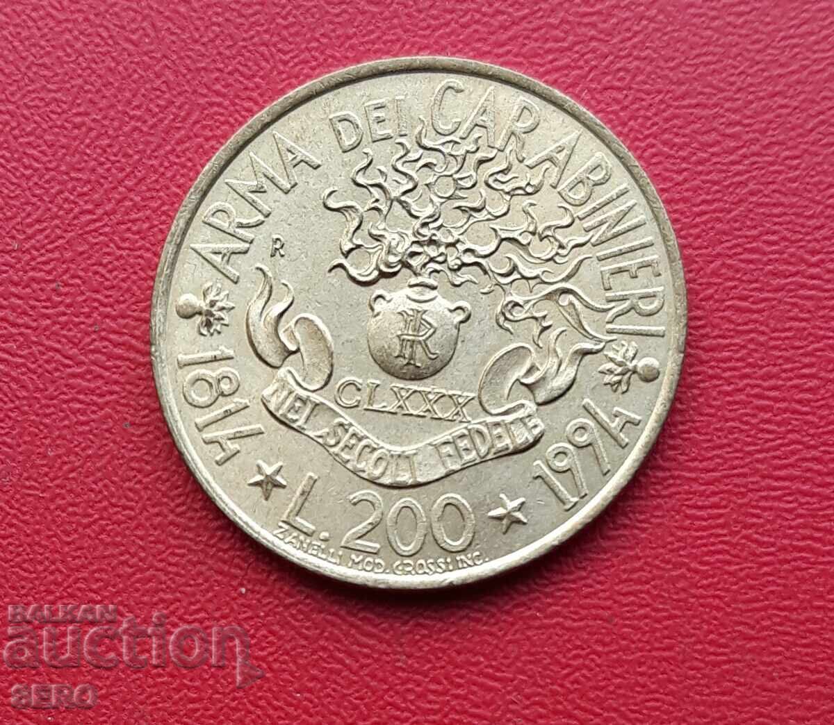 Italia-200 lire 1994-180 Corpul Carabinieri cu preț 0.61 BGN | € 0.31 Italia-200 lire 1994-180 Corpul Carabinieri cu preț 0.61 BGN | € 0.31