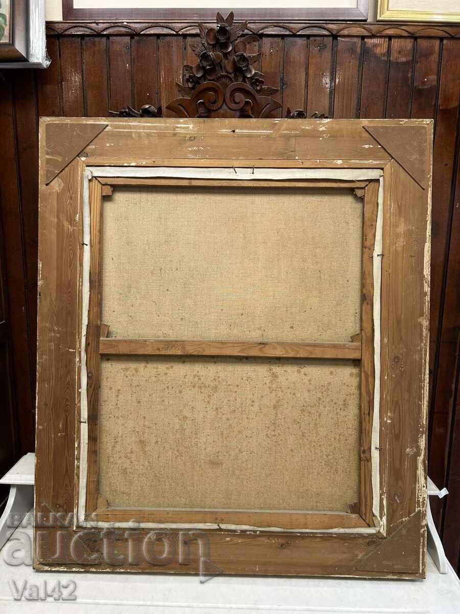 Παλιός ελαιογραφία με μπαρόκ κορνίζα – 94×109 εκ - 5 Παλιός ελαιογραφία με μπαρόκ κορνίζα – 94×109 εκ - 5