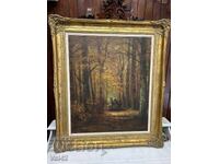Παλιός ελαιογραφία με μπαρόκ κορνίζα – 94×109 εκ