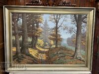 Μεγάλος ελαιογραφικός πίνακας – Φθινοπωρινό δασικό τοπίο, 120×88 εκ