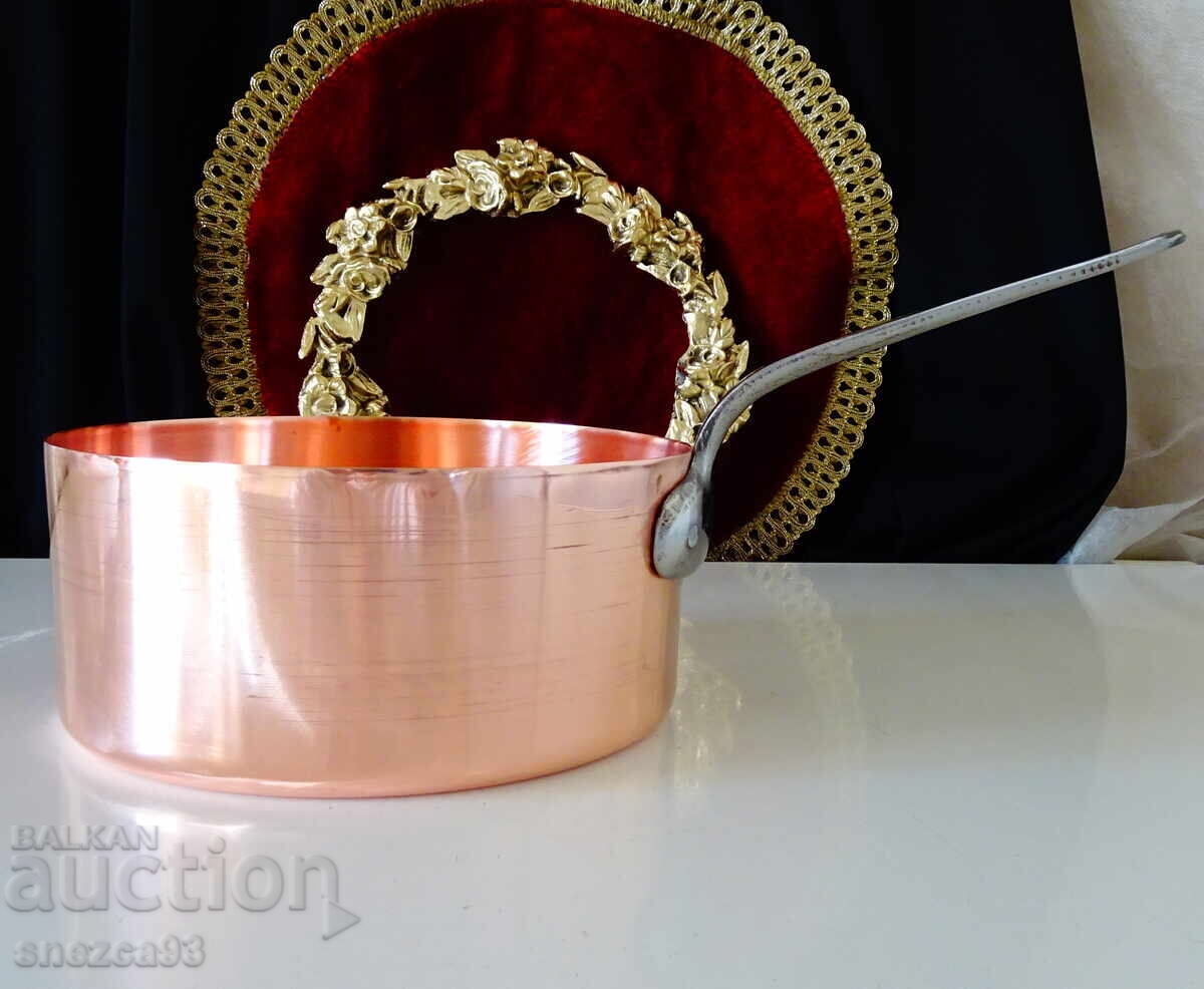 Copper pot 1.6 l., pure red copper