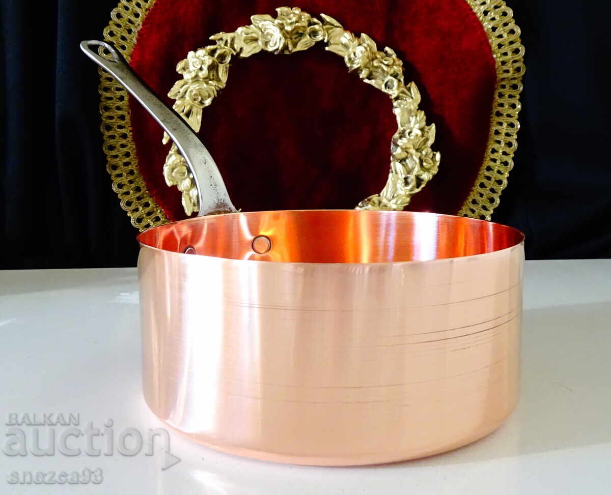 Copper pot 1 l., pure red copper - 5