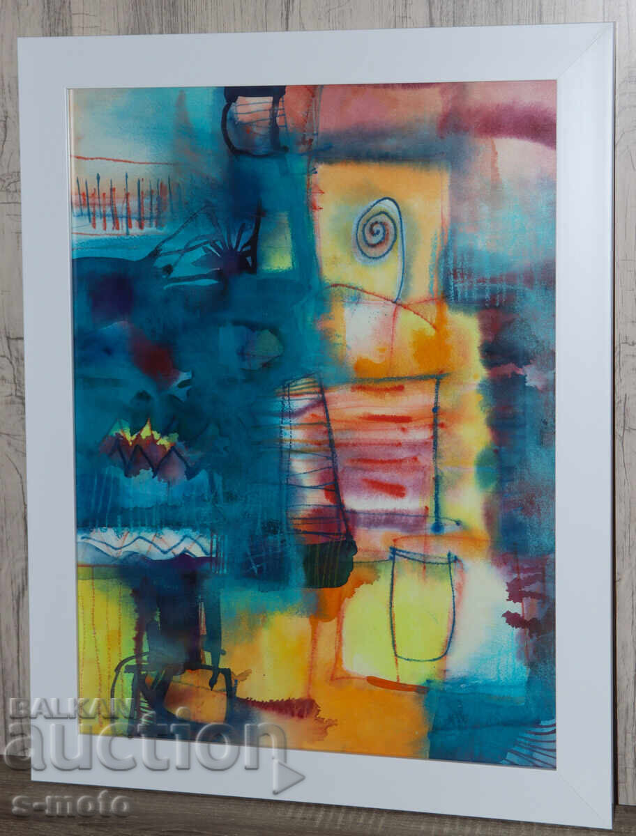 Βλαντιμίρ Ζαπριάνοφ, ακουαρέλα, αφηρημένη νεκρή φύση με τιμή 700.00 BGN | € 357.90 Βλαντιμίρ Ζαπριάνοφ, ακουαρέλα, αφηρημένη νεκρή φύση με τιμή 700.00 BGN | € 357.90