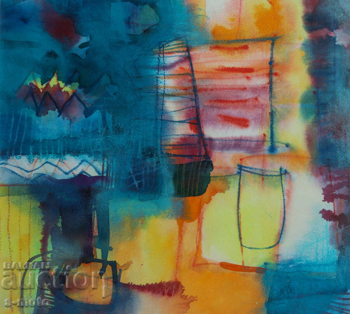 Βλαντιμίρ Ζαπριάνοφ, ακουαρέλα, αφηρημένη νεκρή φύση - 6 Βλαντιμίρ Ζαπριάνοφ, ακουαρέλα, αφηρημένη νεκρή φύση - 6