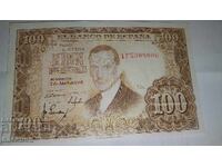 Bancnotă veche rară din Spania 100 Pesetas anul 1953