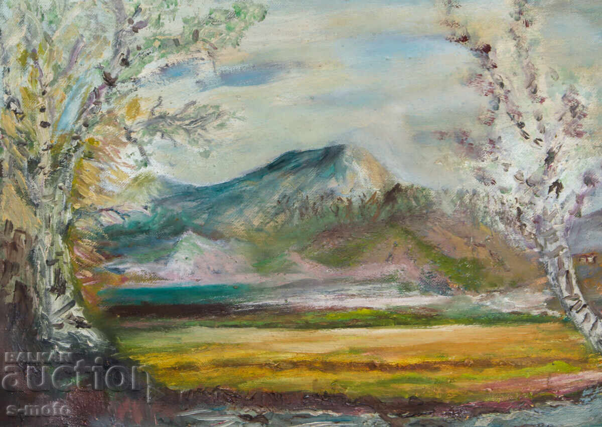 Παράδοση Παλιός ελαιογραφικός πίνακας τοπίου