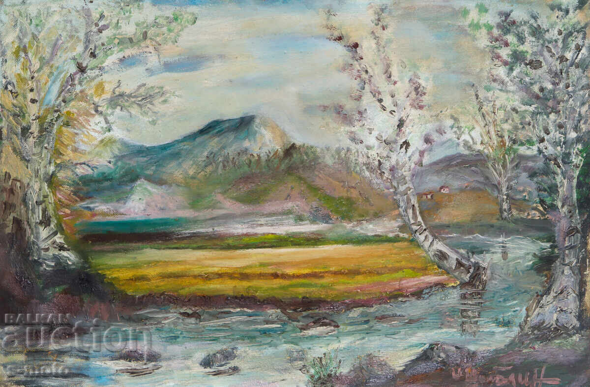 Παλιός ελαιογραφικός πίνακας τοπίου