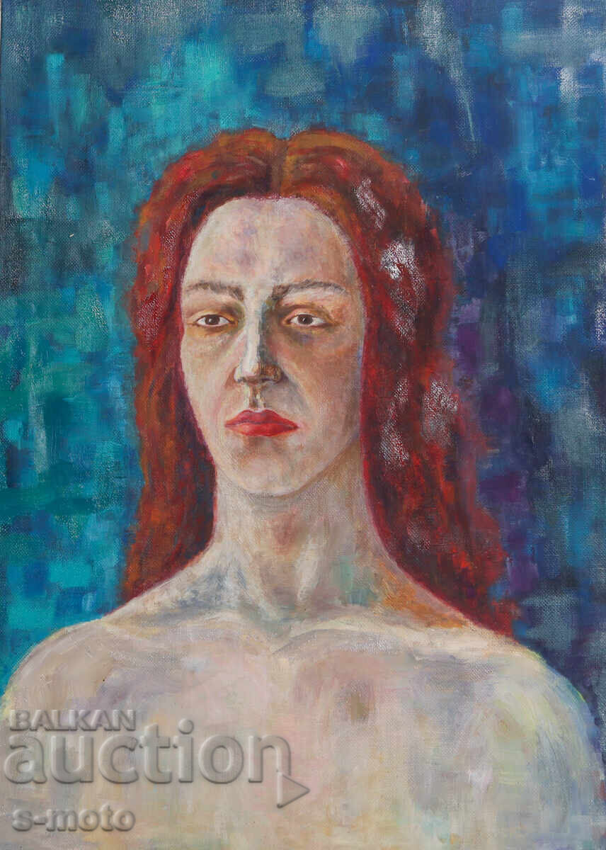 Licitație Tablou ulei, portret feminin