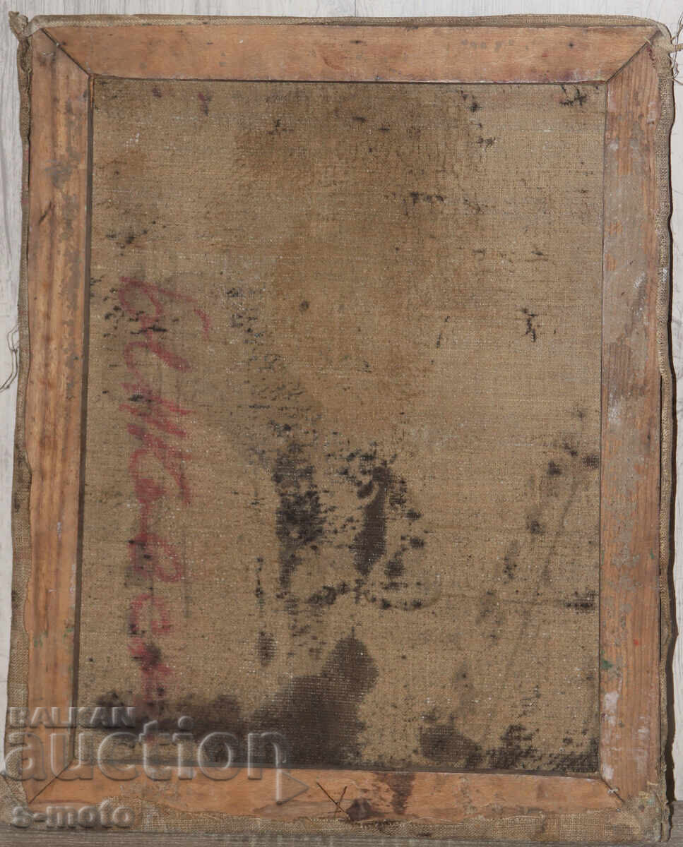 Old oil painting portrait of an elderly man - 6