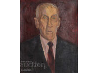 Old oil painting portrait of an elderly man