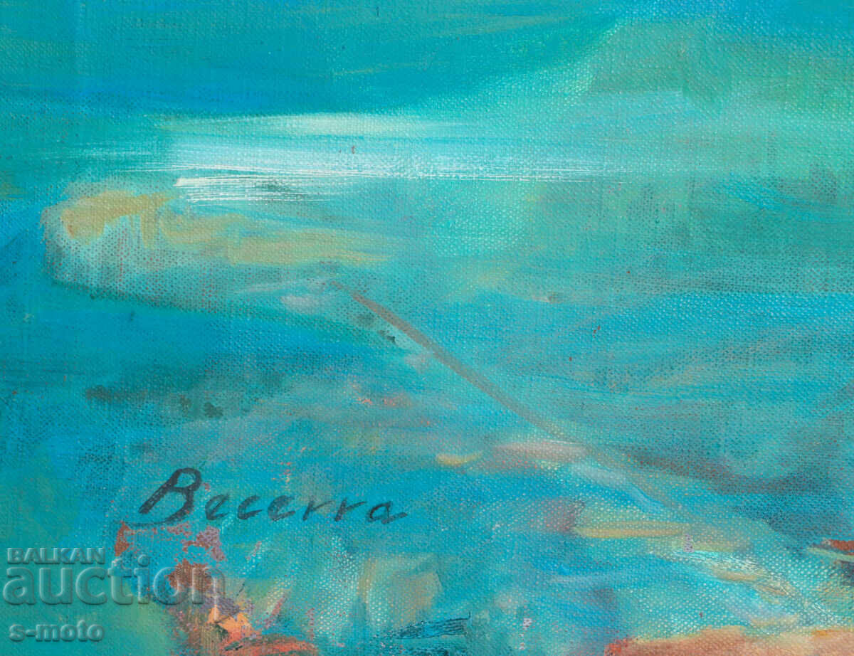 Tablou vechi pictură în ulei peisaj - 5