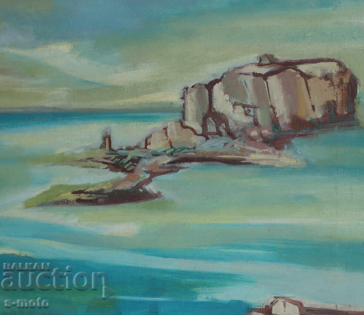 Tablou vechi pictură în ulei peisaj - 6