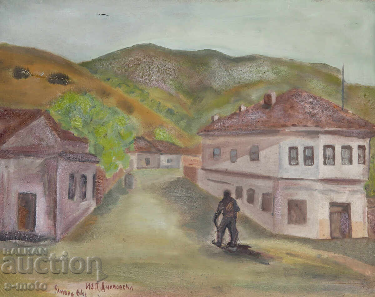 Ελαιογραφία τοπίο από Σλίβεν 1964 με τιμή 400.00 BGN | € 204.52