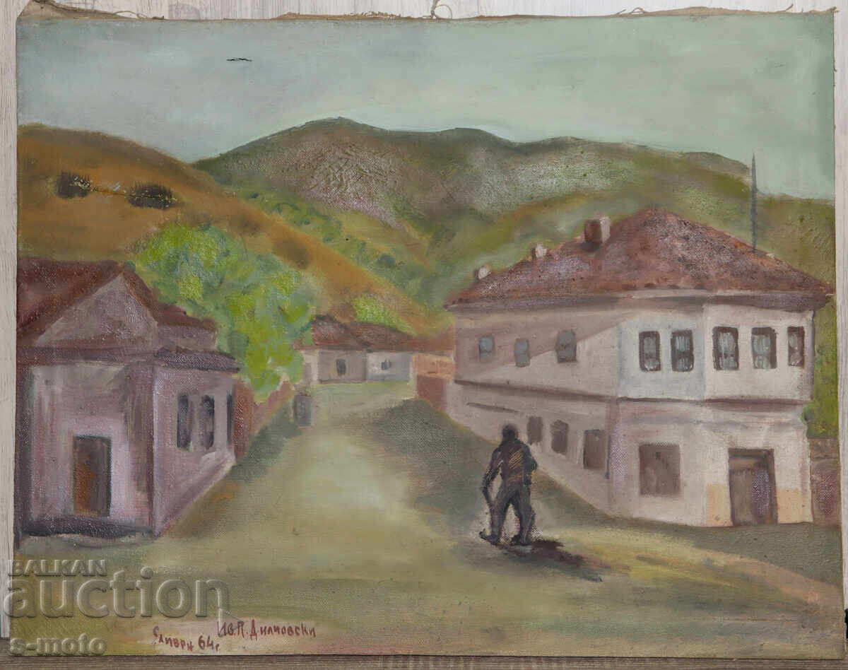 Δημοπρασία Ελαιογραφία τοπίο από Σλίβεν 1964