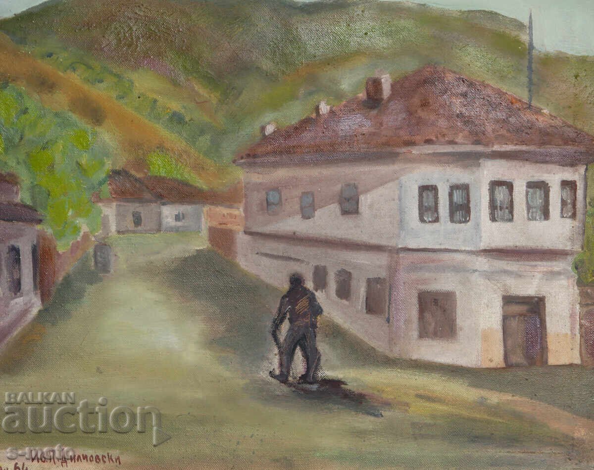 Ελαιογραφία τοπίο από Σλίβεν 1964 - 6