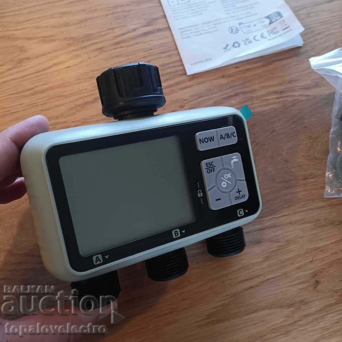 Auction  NEW! Automatic irrigation computer, timer with 3 outlets, Ra