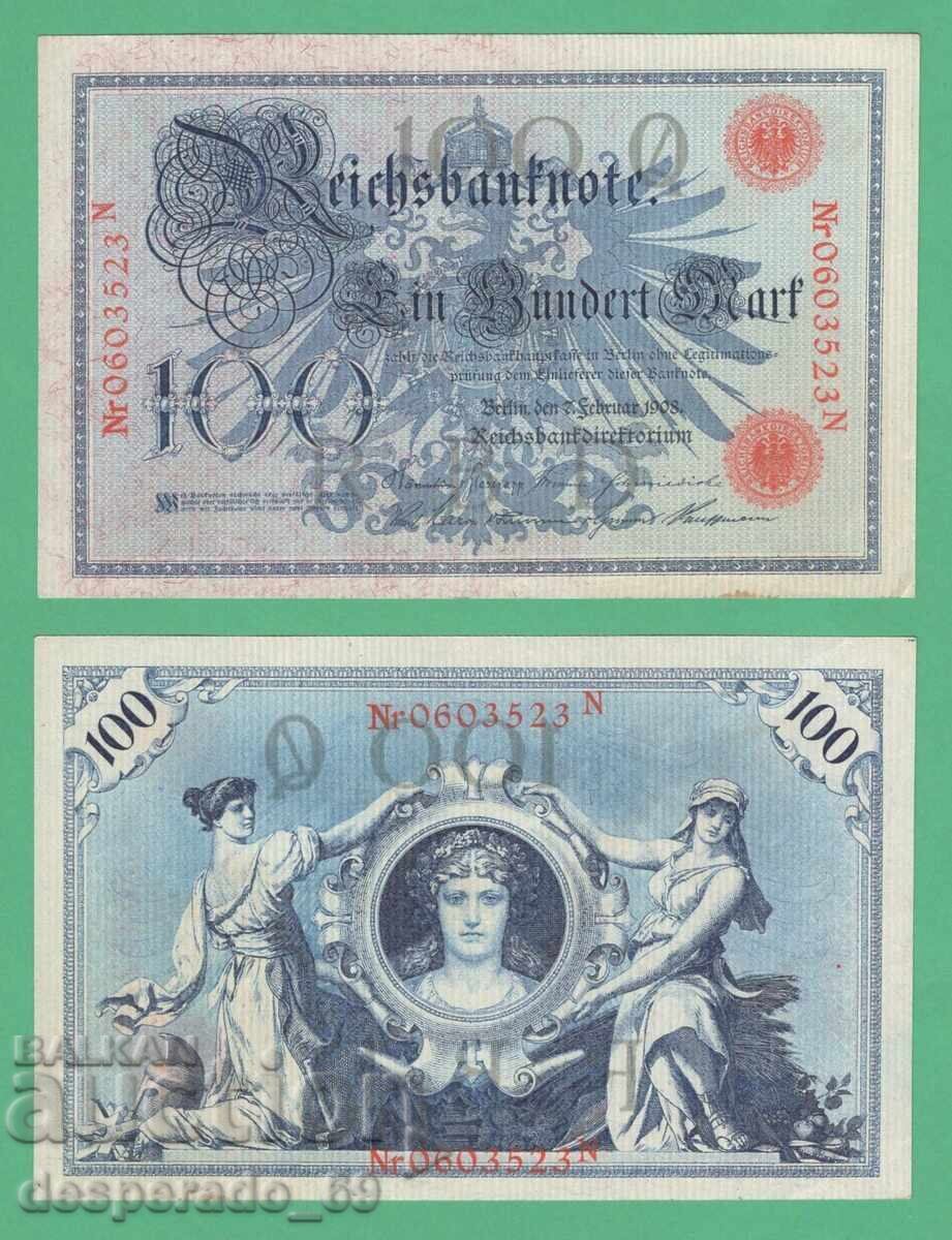 (¯`'•.¸GERMANIA 100 mărci 1908 (1) UNC-¸.•'´¯) (¯`'•.¸GERMANIA 100 mărci 1908 (1) UNC-¸.•'´¯)