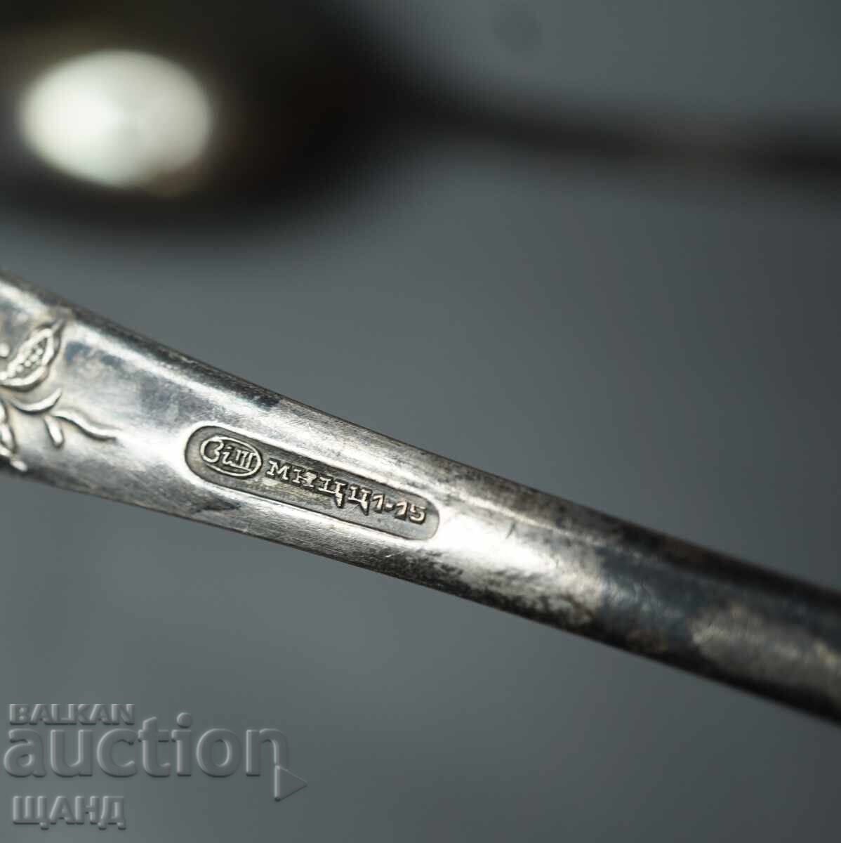 Доставка на 6 Стари Руски посребрени прибори лъжици 20 см