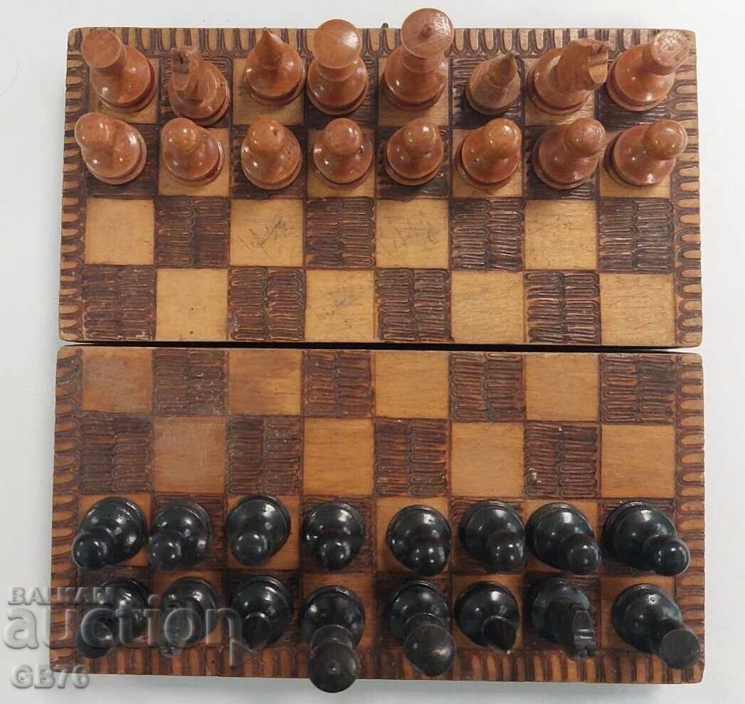 Old wooden chess set