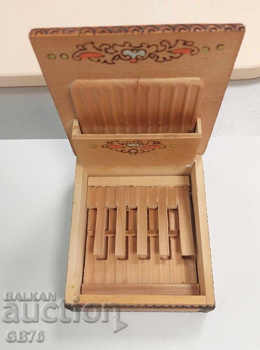Дървена кутия табакера за цигари, 12,5 х 11 см. - 5 Дървена кутия табакера за цигари, 12,5 х 11 см. - 5