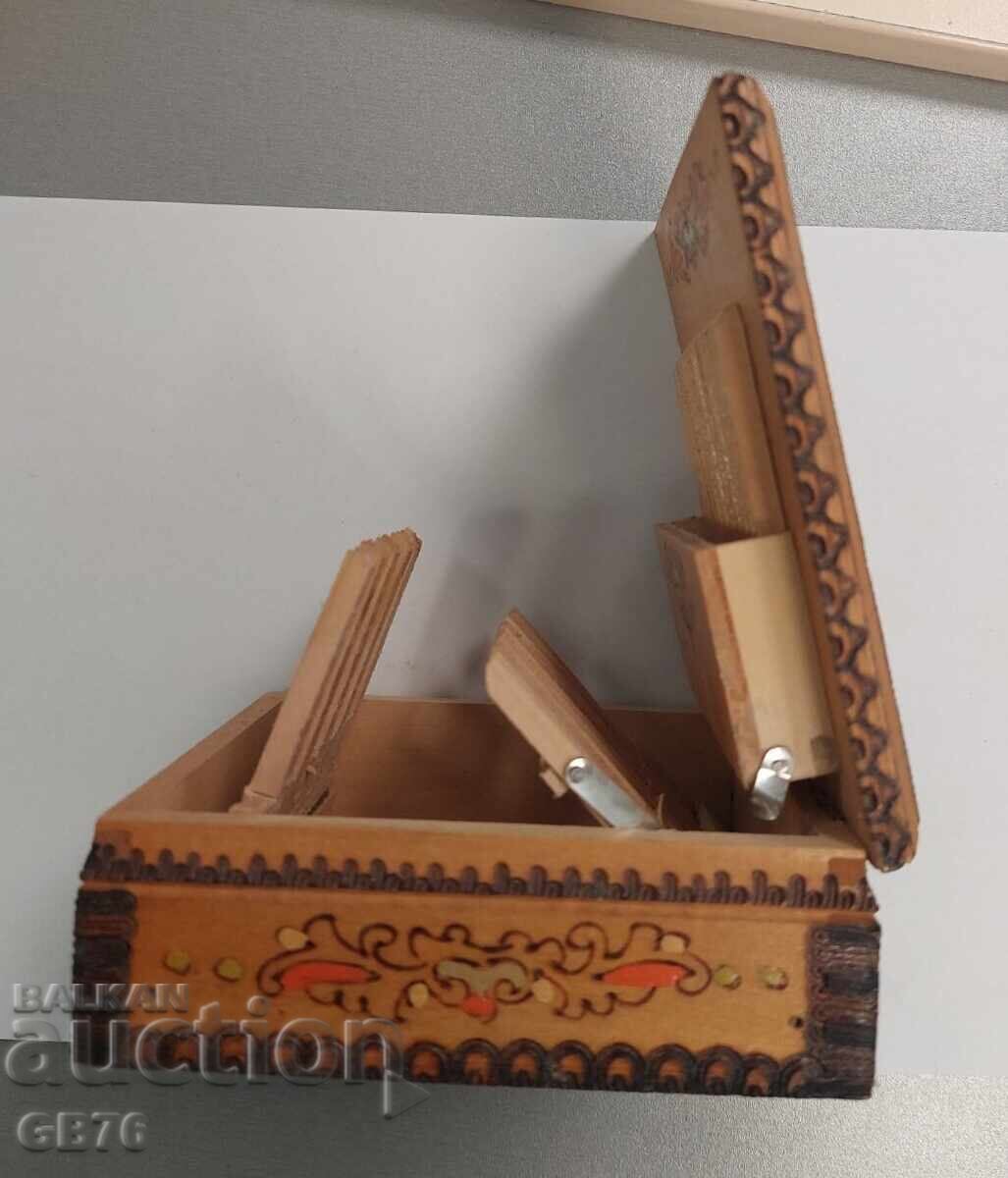 Дървена кутия табакера за цигари, 12,5 х 11 см. - 6 Дървена кутия табакера за цигари, 12,5 х 11 см. - 6