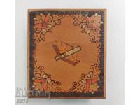 Wooden cigarette case, 12.5 x 11 cm