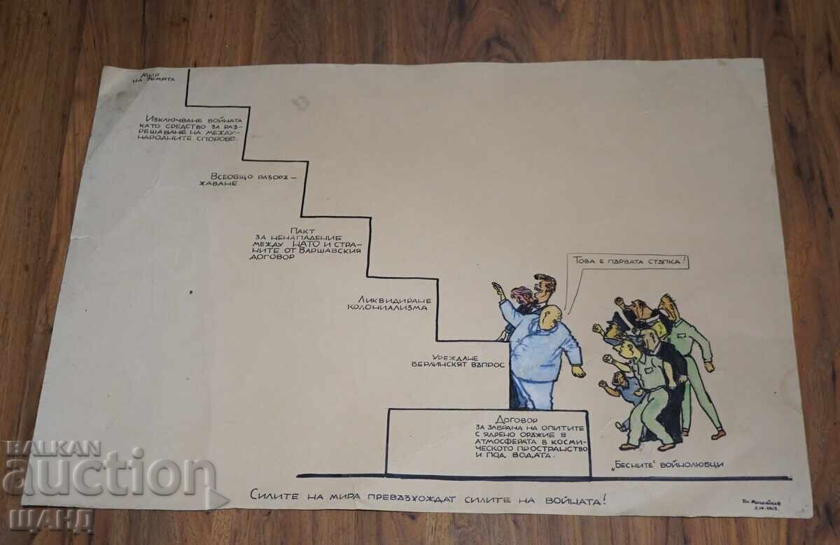 1965 Βλαντιμίρ Μισαϊκόφ Σχέδιο καρικατούρα Πολεμοχαρείς 1965 Βλαντιμίρ Μισαϊκόφ Σχέδιο καρικατούρα Πολεμοχαρείς