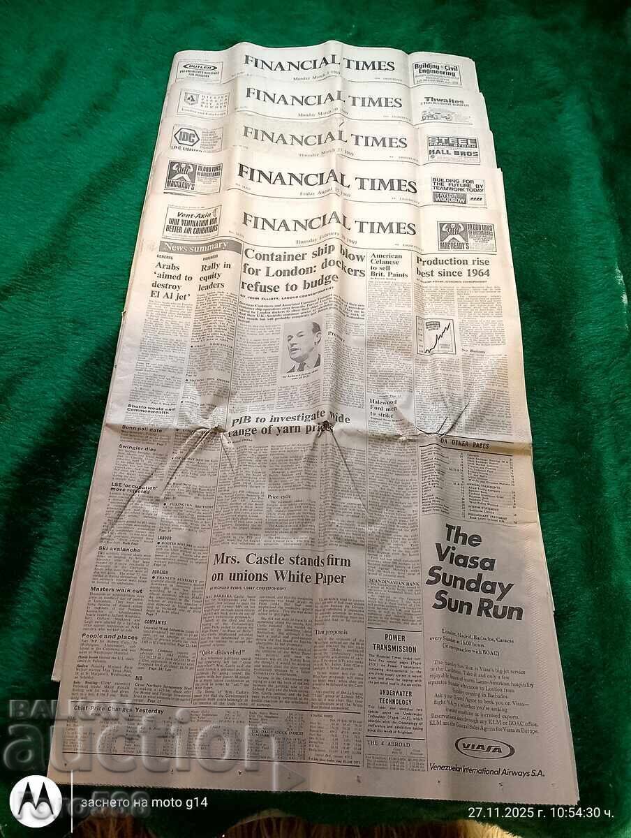 Financial Times din 1969, 5 buc cu preț € 1.00 | 1.96 BGN