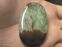 ΒΖΤ! 145 k φυσικό ρουτιλιωμένο χαλαζία οβάλ μενταγιόν από 1στ