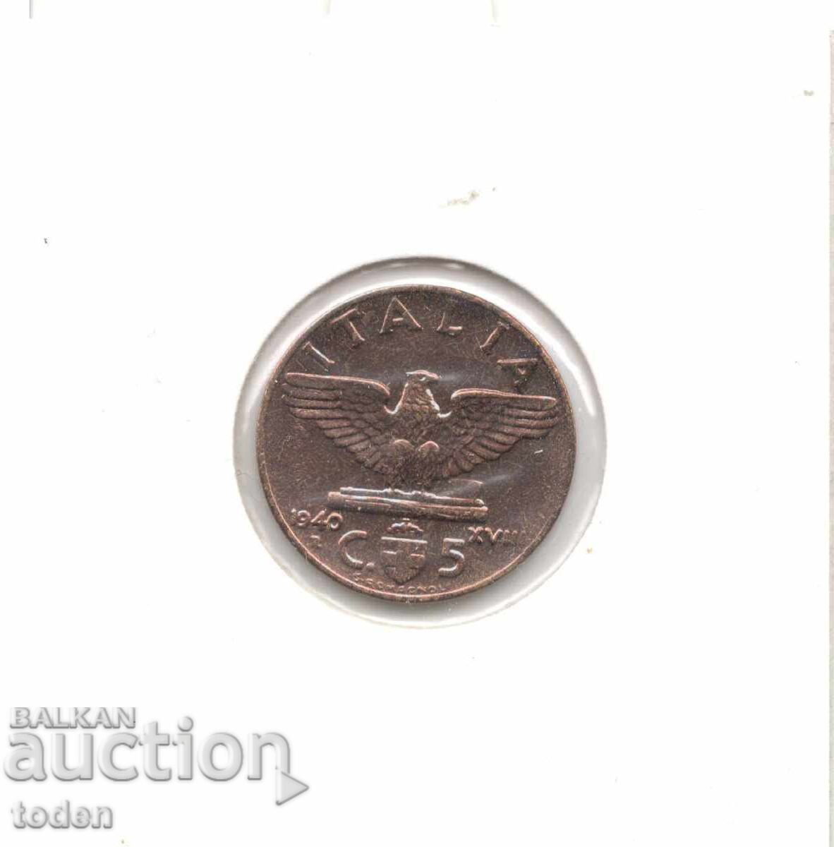 Аукцион Italy-5 Centesimi-1940 R-KM# 73а-Vittorio Emanuele III Аукцион Italy-5 Centesimi-1940 R-KM# 73а-Vittorio Emanuele III