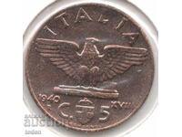 Italy - 5 Centesimi - 1940 R - KM# 73a - Victor Emmanuel III