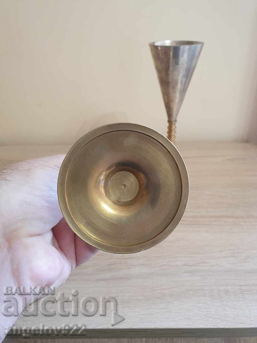 Посребрени бронзови метални чаши за вино!!! - 6