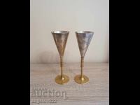 Посребрени бронзови метални чаши за вино!!!