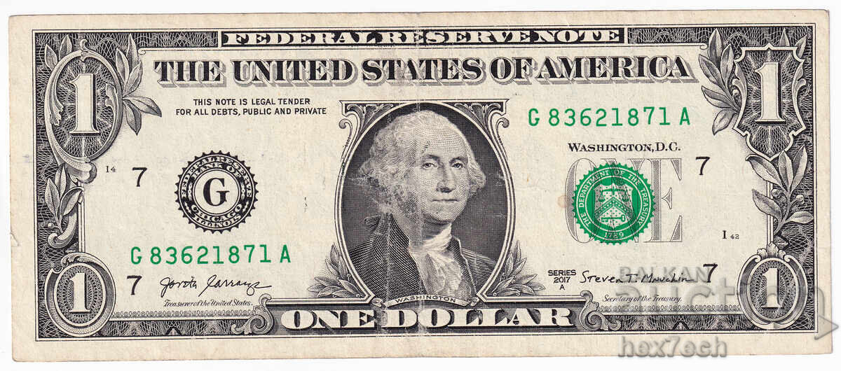 ❤️ ⭐ ΗΠΑ 2017 1 δολάριο Σικάγο G ⭐ ❤️ με τιμή € 1.80 | 3.52 BGN