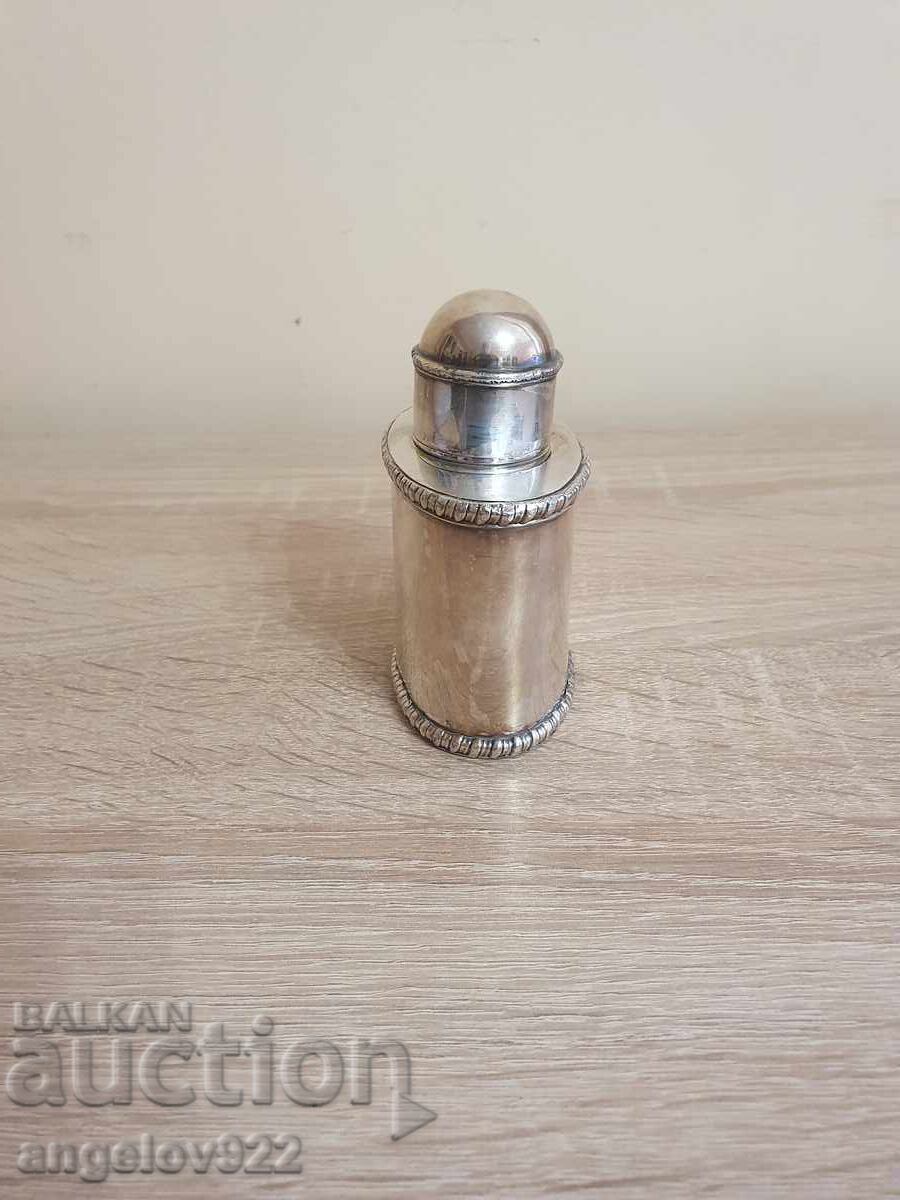 Licitație Sticlă vintage metalică argintată!!!