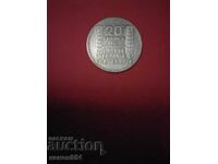 Монета 20 франка  Франция 1933г.