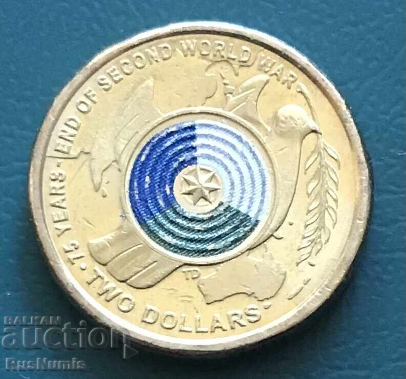 Αυστραλία. 2 δολάρια 2020. 75 γρ. από το τέλος του Β' Παγκοσμίου Πολέμου Αυστραλία. 2 δολάρια 2020. 75 γρ. από το τέλος του Β' Παγκοσμίου Πολέμου