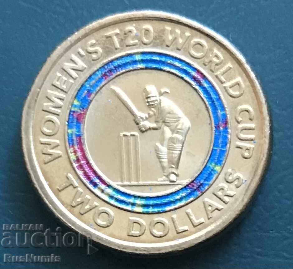 Αυστραλία. 2 δολάρια 2020. Παγκόσμιο Κύπελλο Κρίκετ Γυναικών Αυστραλία. 2 δολάρια 2020. Παγκόσμιο Κύπελλο Κρίκετ Γυναικών