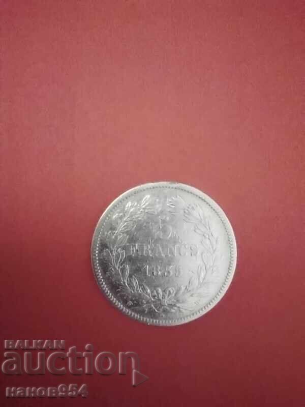 Monedă 5 franci 1835. Franța