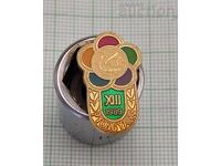 COREEA DE NORD XIII FESTIVALUL TINERETULUI 1989 INSIGNĂ