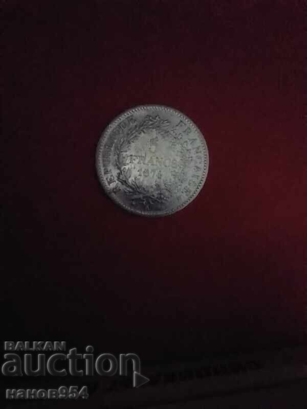 5 Francs Coin 1874. France with price € 46.02 | 90.01 BGN