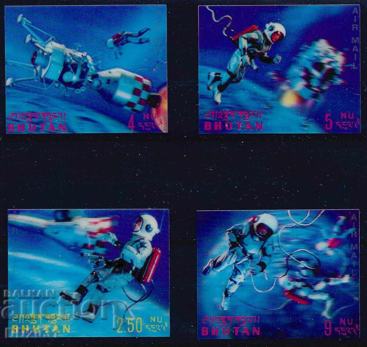 Bhutan 1967 - Space 3D Stereo MNH Bhutan 1967 - Space 3D Stereo MNH