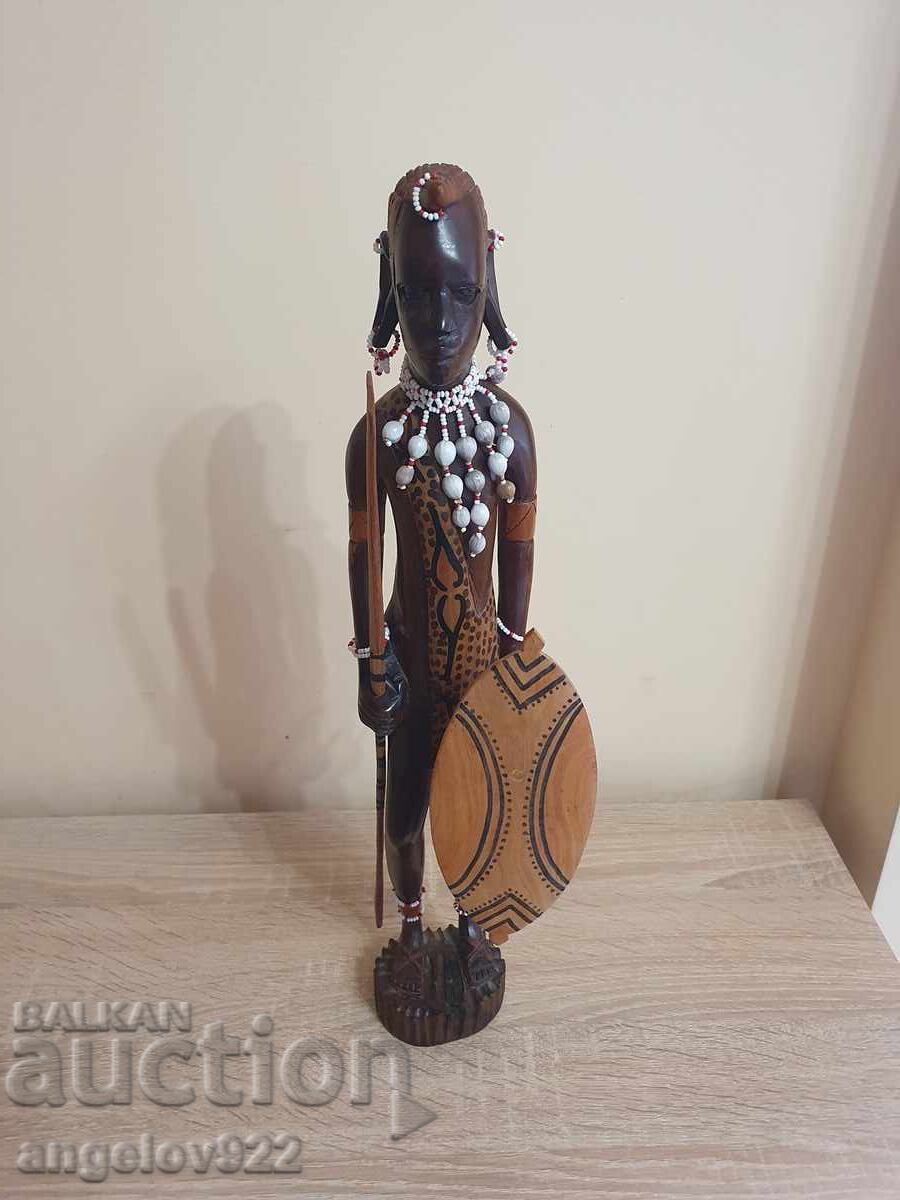 Голяма масивна дървена фигура статуетка!!! - 5