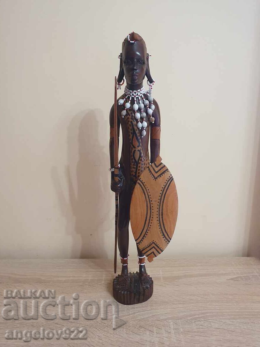 Голяма масивна дървена фигура статуетка!!!