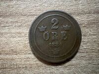 Σουηδία - 2 σόλε (1884)