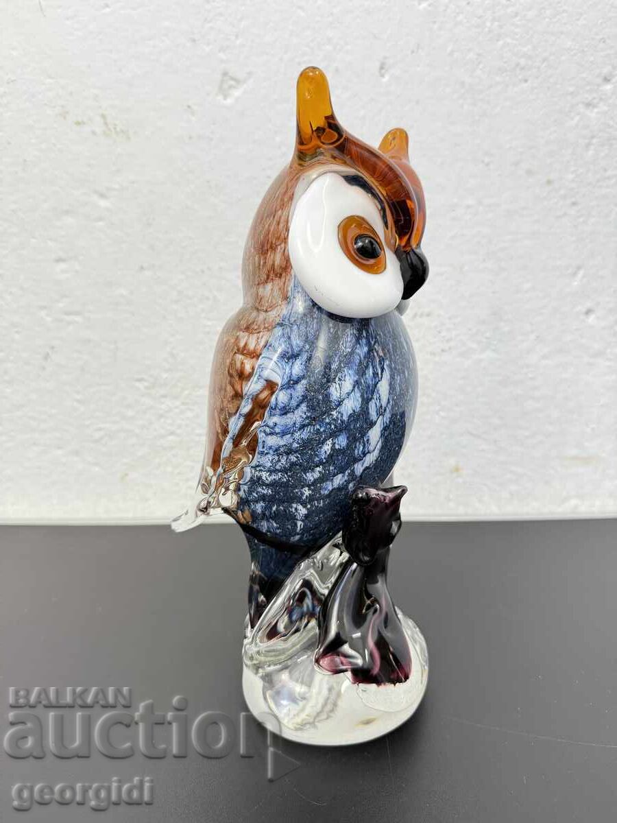 Доставка на Стъклена фигурка на бухал в стил Мурано. №7645 Доставка на Стъклена фигурка на бухал в стил Мурано. №7645