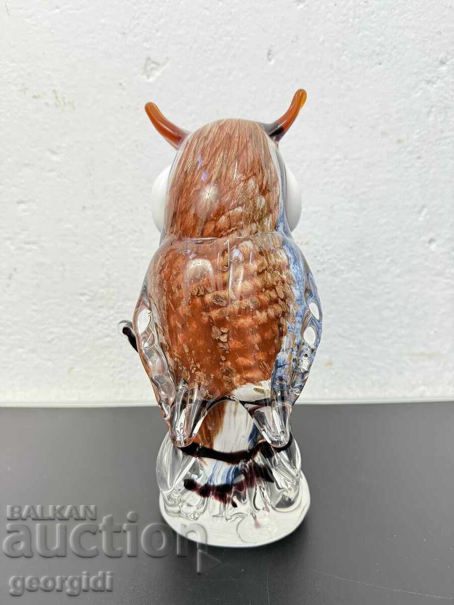 Стъклена фигурка на бухал в стил Мурано. №7645 - 5 Стъклена фигурка на бухал в стил Мурано. №7645 - 5