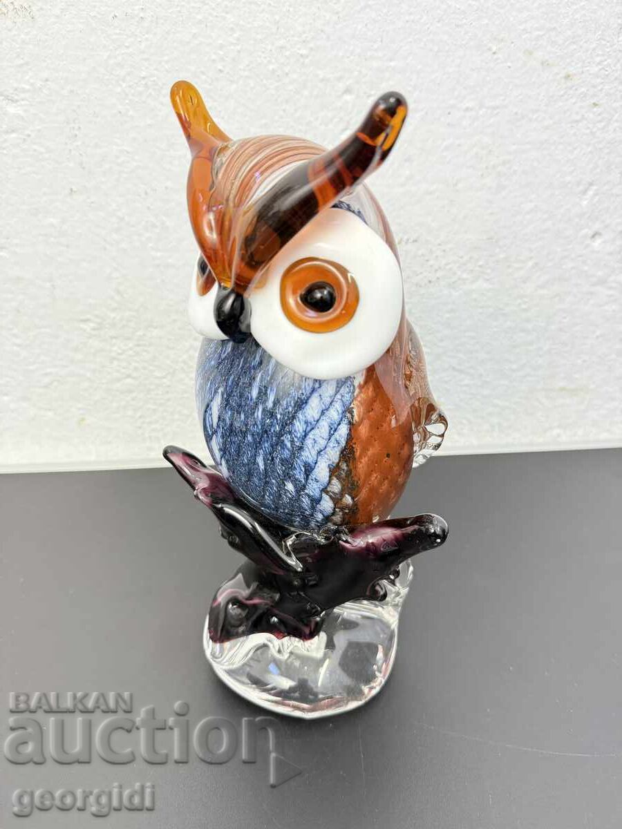 Стъклена фигурка на бухал в стил Мурано. №7645 - 6 Стъклена фигурка на бухал в стил Мурано. №7645 - 6